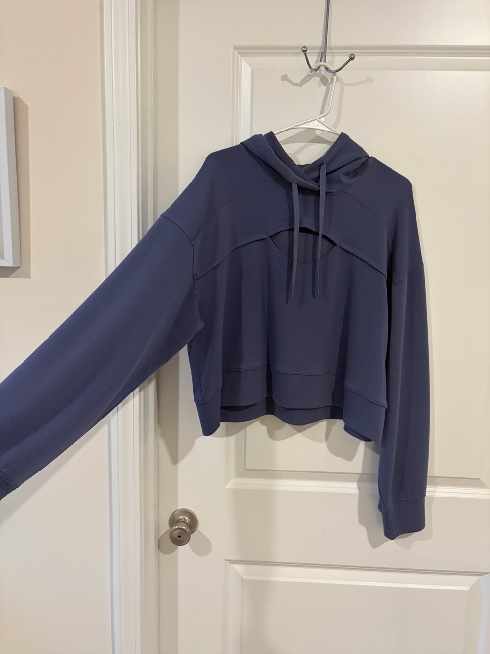 90 Degree by Reflex Softlite Scuba Zoe Cropped Hoodie XL Blue